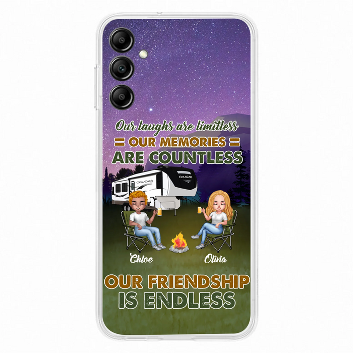 Custom Personalized Camping Friends Phone Case - Upto 4 People - Gift Idea For Friends/ Camping Lover - Life Is Better When You're Camping With Friends - Case For iPhone/Samsung