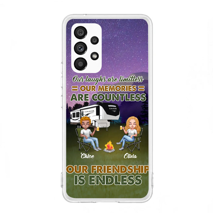 Custom Personalized Camping Friends Phone Case - Upto 4 People - Gift Idea For Friends/ Camping Lover - Life Is Better When You're Camping With Friends - Case For iPhone/Samsung