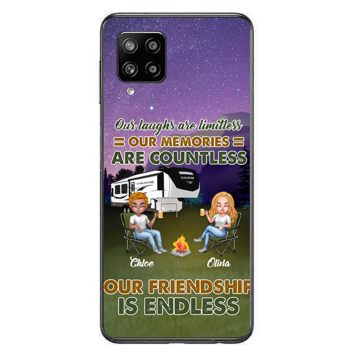 Custom Personalized Camping Friends Phone Case - Upto 4 People - Gift Idea For Friends/ Camping Lover - Life Is Better When You're Camping With Friends - Case For iPhone/Samsung