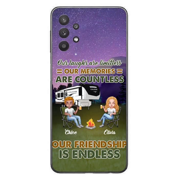 Custom Personalized Camping Friends Phone Case - Upto 4 People - Gift Idea For Friends/ Camping Lover - Life Is Better When You're Camping With Friends - Case For iPhone/Samsung