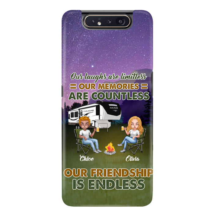 Custom Personalized Camping Friends Phone Case - Upto 4 People - Gift Idea For Friends/ Camping Lover - Life Is Better When You're Camping With Friends - Case For iPhone/Samsung