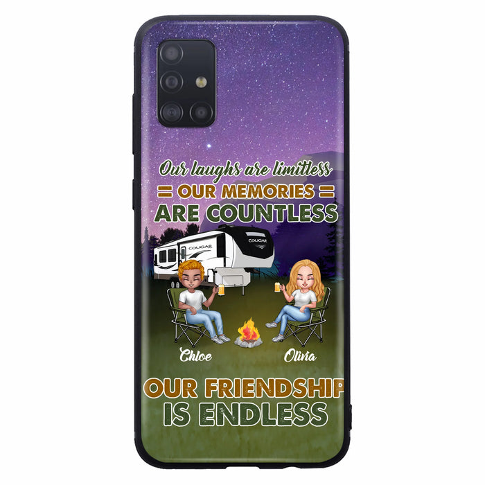 Custom Personalized Camping Friends Phone Case - Upto 4 People - Gift Idea For Friends/ Camping Lover - Life Is Better When You're Camping With Friends - Case For iPhone/Samsung