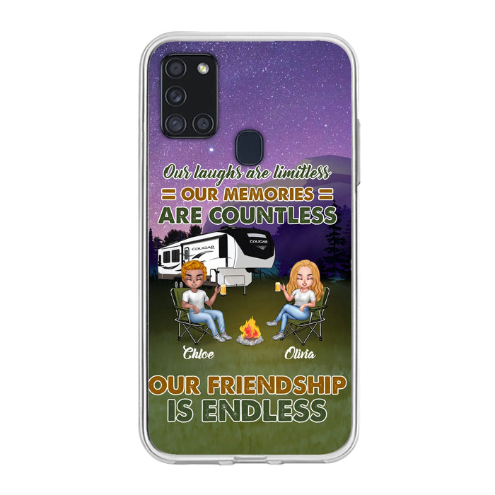 Custom Personalized Camping Friends Phone Case - Upto 4 People - Gift Idea For Friends/ Camping Lover - Life Is Better When You're Camping With Friends - Case For iPhone/Samsung