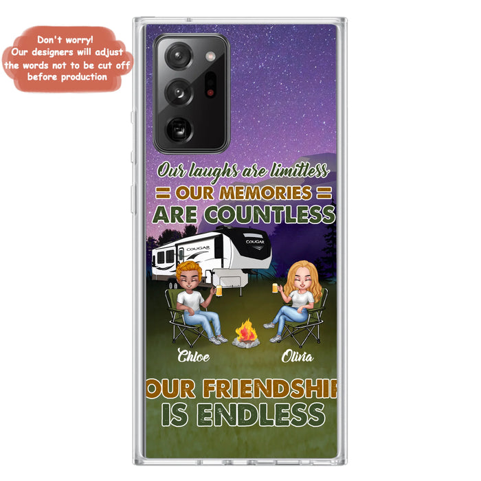 Custom Personalized Camping Friends Phone Case - Upto 4 People - Gift Idea For Friends/ Camping Lover - Life Is Better When You're Camping With Friends - Case For iPhone/Samsung