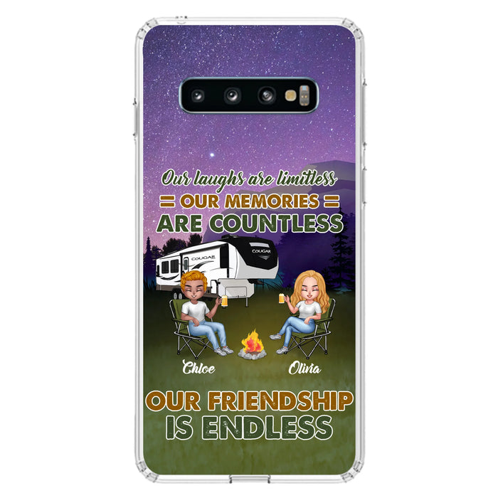Custom Personalized Camping Friends Phone Case - Upto 4 People - Gift Idea For Friends/ Camping Lover - Life Is Better When You're Camping With Friends - Case For iPhone/Samsung