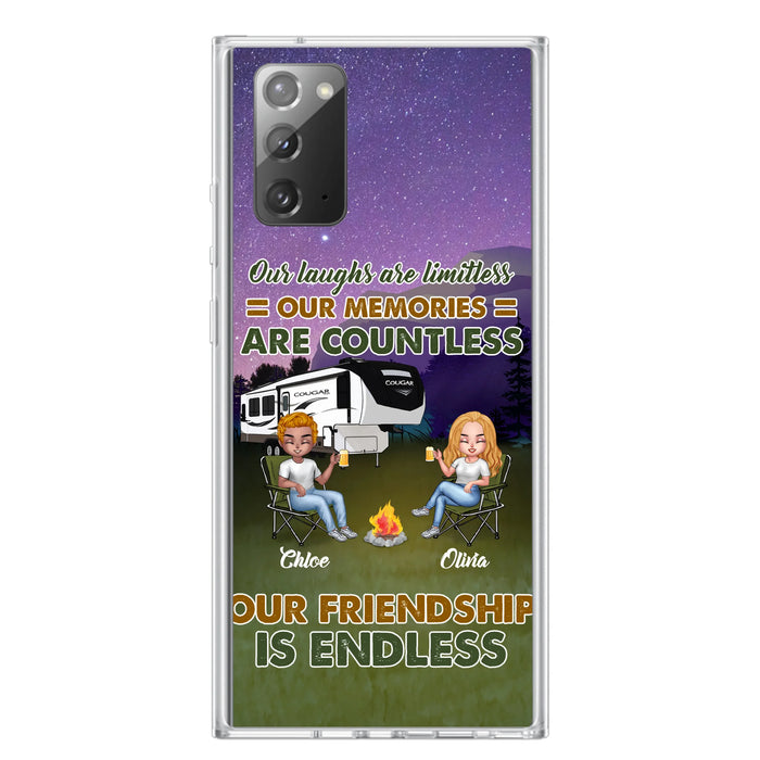 Custom Personalized Camping Friends Phone Case - Upto 4 People - Gift Idea For Friends/ Camping Lover - Life Is Better When You're Camping With Friends - Case For iPhone/Samsung