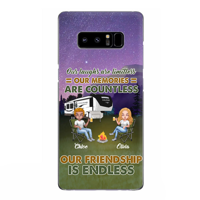 Custom Personalized Camping Friends Phone Case - Upto 4 People - Gift Idea For Friends/ Camping Lover - Life Is Better When You're Camping With Friends - Case For iPhone/Samsung