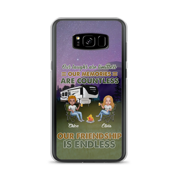Custom Personalized Camping Friends Phone Case - Upto 4 People - Gift Idea For Friends/ Camping Lover - Life Is Better When You're Camping With Friends - Case For iPhone/Samsung