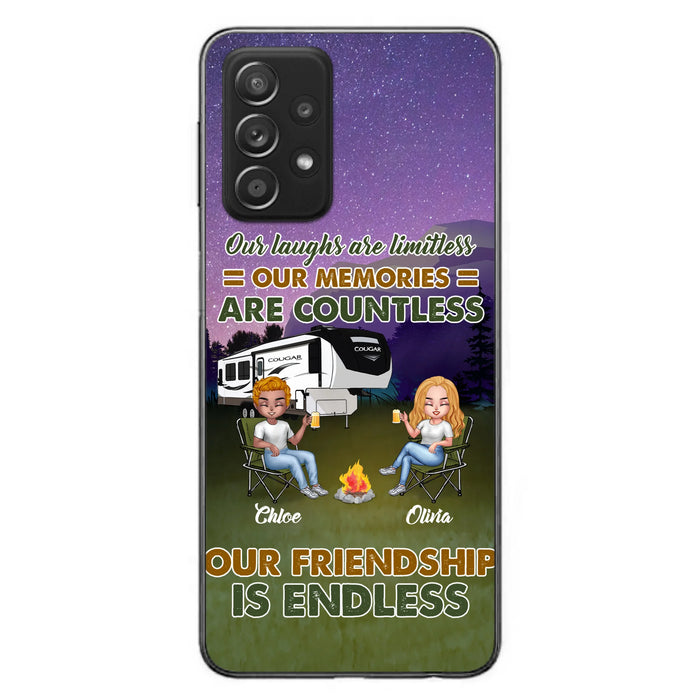 Custom Personalized Camping Friends Phone Case - Upto 4 People - Gift Idea For Friends/ Camping Lover - Life Is Better When You're Camping With Friends - Case For iPhone/Samsung