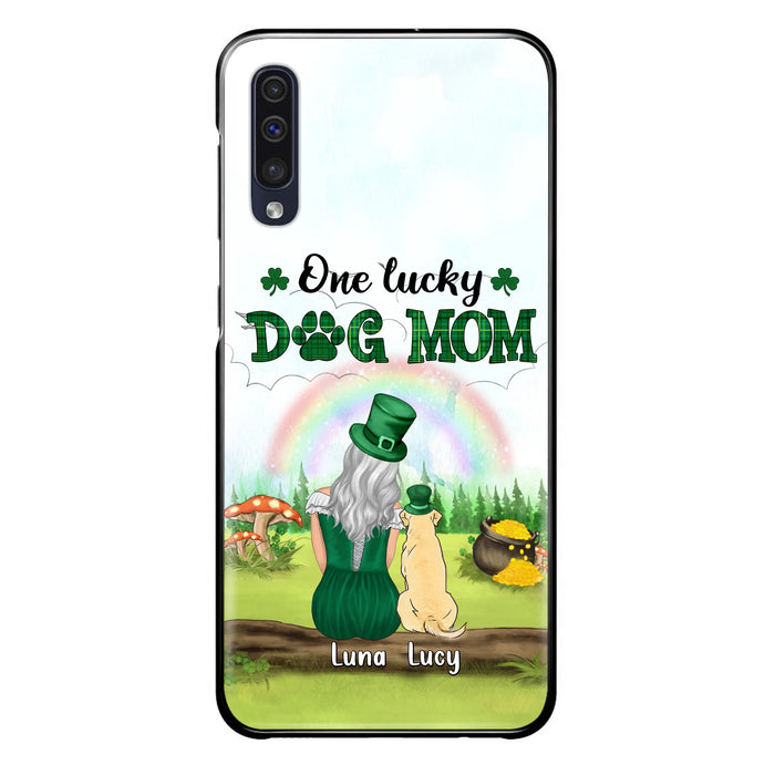 Custom Personalized Dog Mom Phone Case - Upto 4 Dogs - St. Patrick's Day Gift Idea For Dog Lover - Case For iPhone/Samsung