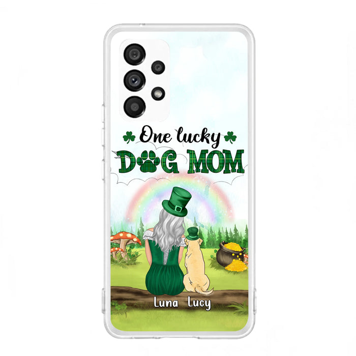 Custom Personalized Dog Mom Phone Case - Upto 4 Dogs - St. Patrick's Day Gift Idea For Dog Lover - Case For iPhone/Samsung