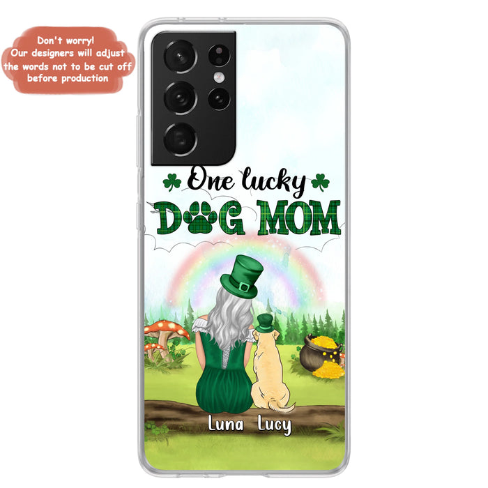 Custom Personalized Dog Mom Phone Case - Upto 4 Dogs - St. Patrick's Day Gift Idea For Dog Lover - Case For iPhone/Samsung