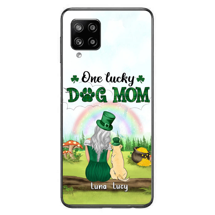 Custom Personalized Dog Mom Phone Case - Upto 4 Dogs - St. Patrick's Day Gift Idea For Dog Lover - Case For iPhone/Samsung