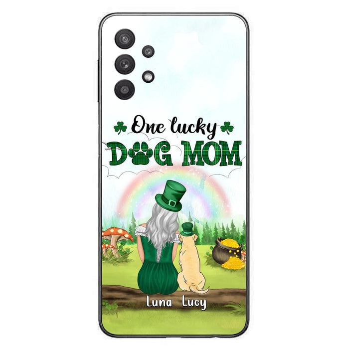Custom Personalized Dog Mom Phone Case - Upto 4 Dogs - St. Patrick's Day Gift Idea For Dog Lover - Case For iPhone/Samsung