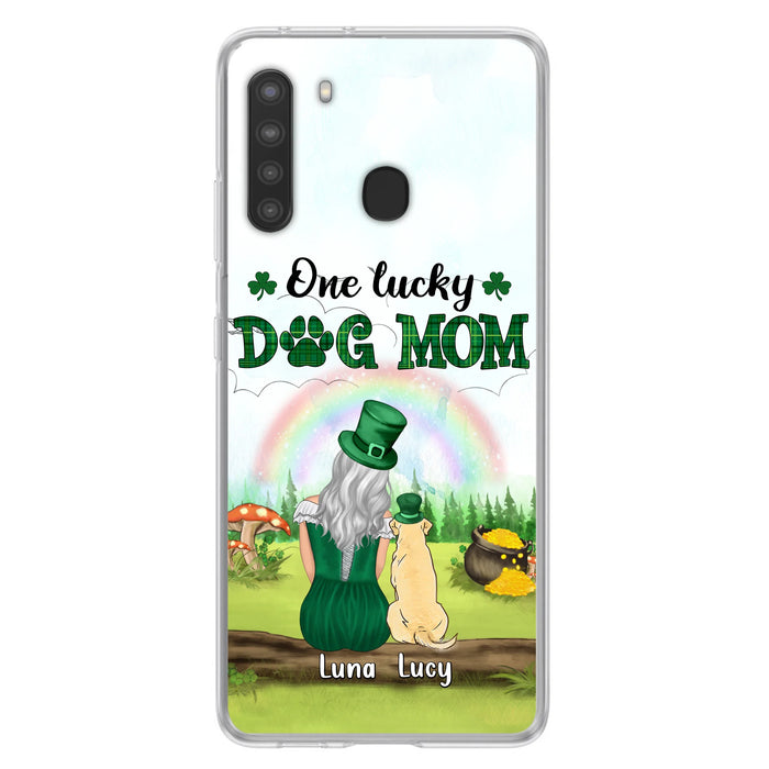Custom Personalized Dog Mom Phone Case - Upto 4 Dogs - St. Patrick's Day Gift Idea For Dog Lover - Case For iPhone/Samsung