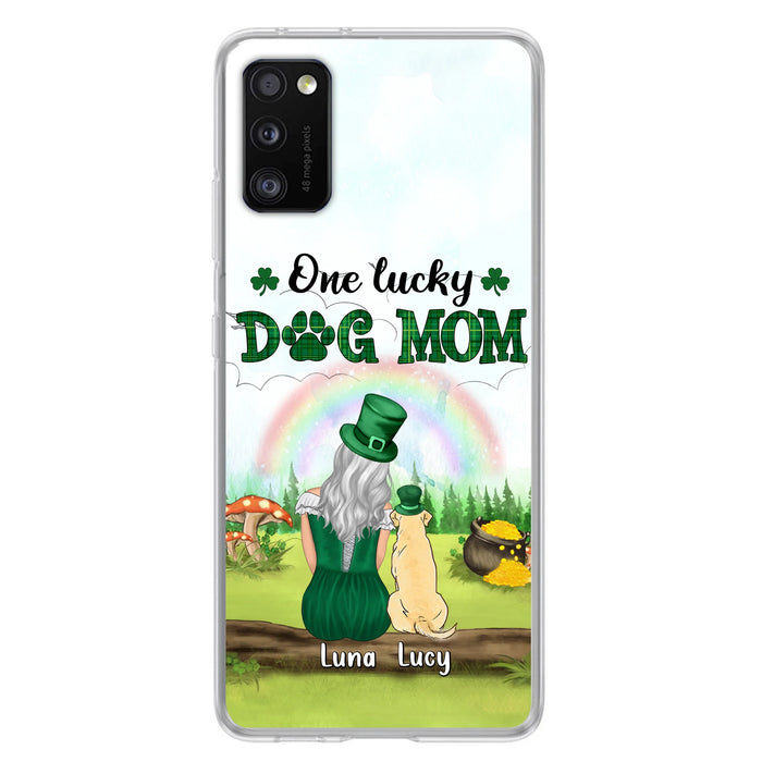Custom Personalized Dog Mom Phone Case - Upto 4 Dogs - St. Patrick's Day Gift Idea For Dog Lover - Case For iPhone/Samsung