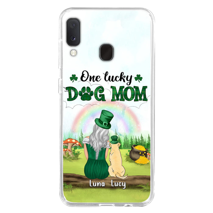 Custom Personalized Dog Mom Phone Case - Upto 4 Dogs - St. Patrick's Day Gift Idea For Dog Lover - Case For iPhone/Samsung