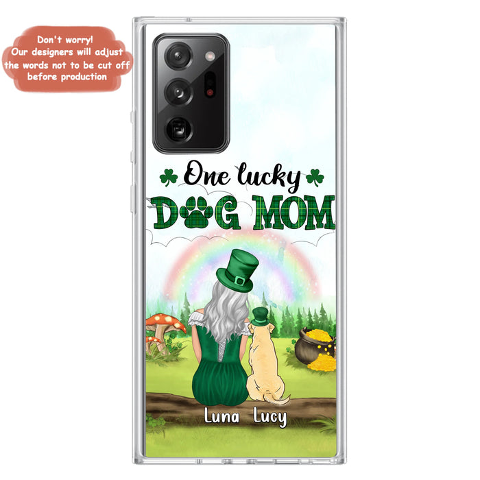 Custom Personalized Dog Mom Phone Case - Upto 4 Dogs - St. Patrick's Day Gift Idea For Dog Lover - Case For iPhone/Samsung