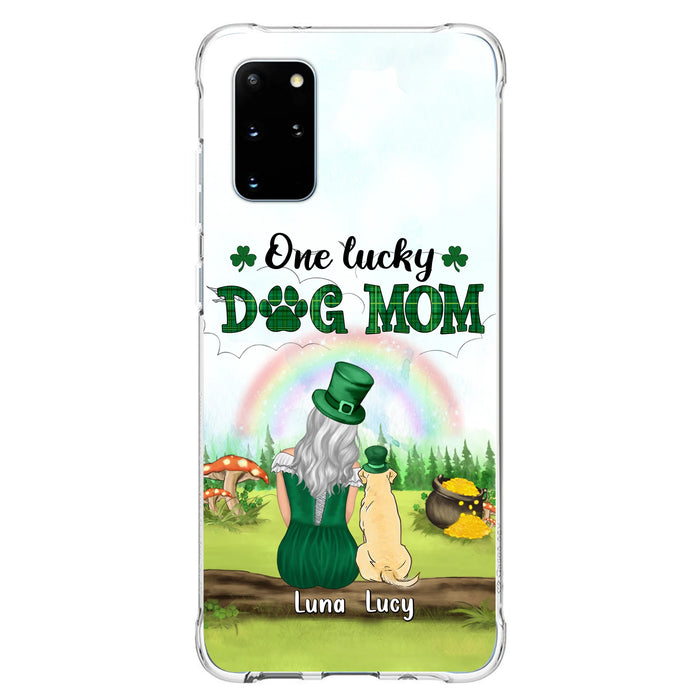 Custom Personalized Dog Mom Phone Case - Upto 4 Dogs - St. Patrick's Day Gift Idea For Dog Lover - Case For iPhone/Samsung