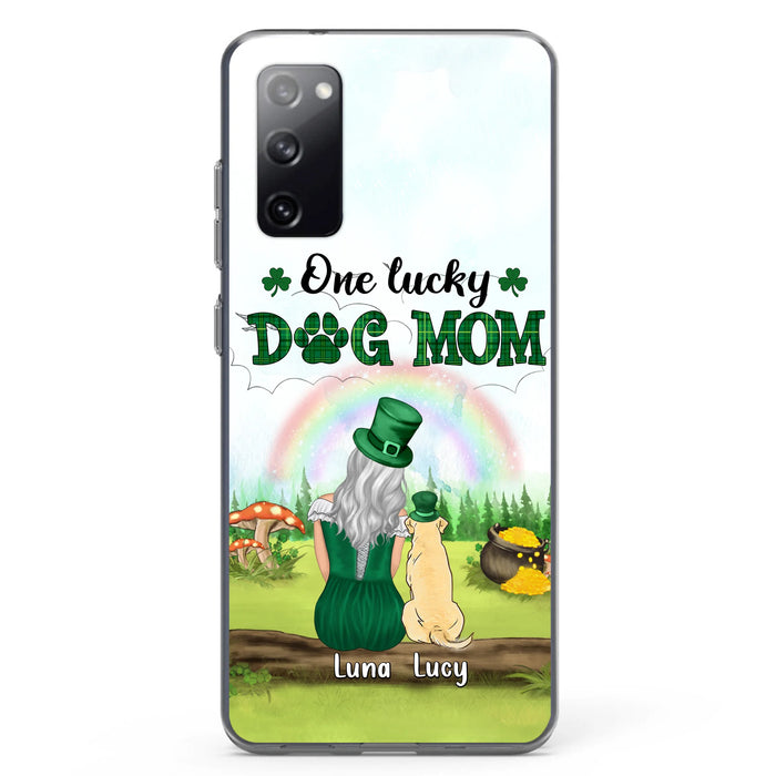 Custom Personalized Dog Mom Phone Case - Upto 4 Dogs - St. Patrick's Day Gift Idea For Dog Lover - Case For iPhone/Samsung