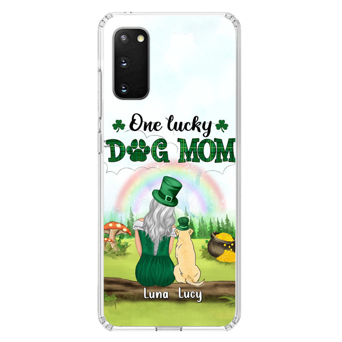 Custom Personalized Dog Mom Phone Case - Upto 4 Dogs - St. Patrick's Day Gift Idea For Dog Lover - Case For iPhone/Samsung