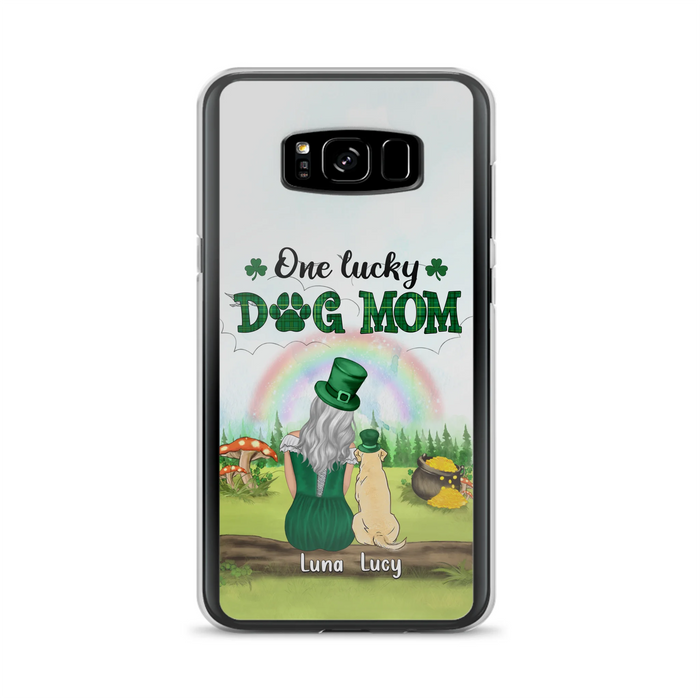 Custom Personalized Dog Mom Phone Case - Upto 4 Dogs - St. Patrick's Day Gift Idea For Dog Lover - Case For iPhone/Samsung