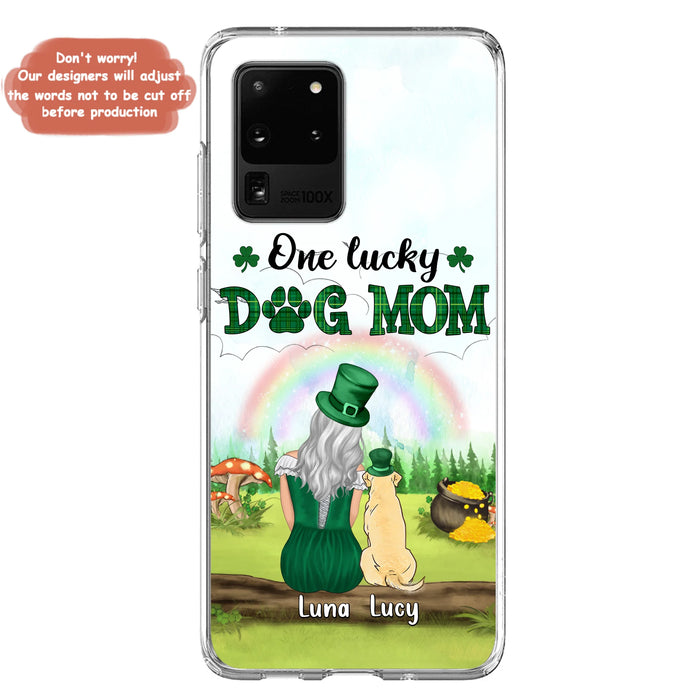 Custom Personalized Dog Mom Phone Case - Upto 4 Dogs - St. Patrick's Day Gift Idea For Dog Lover - Case For iPhone/Samsung