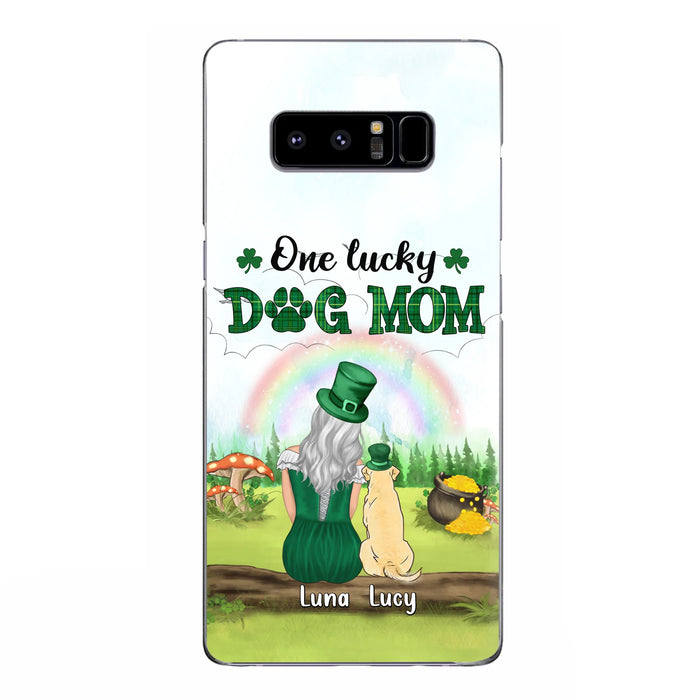 Custom Personalized Dog Mom Phone Case - Upto 4 Dogs - St. Patrick's Day Gift Idea For Dog Lover - Case For iPhone/Samsung