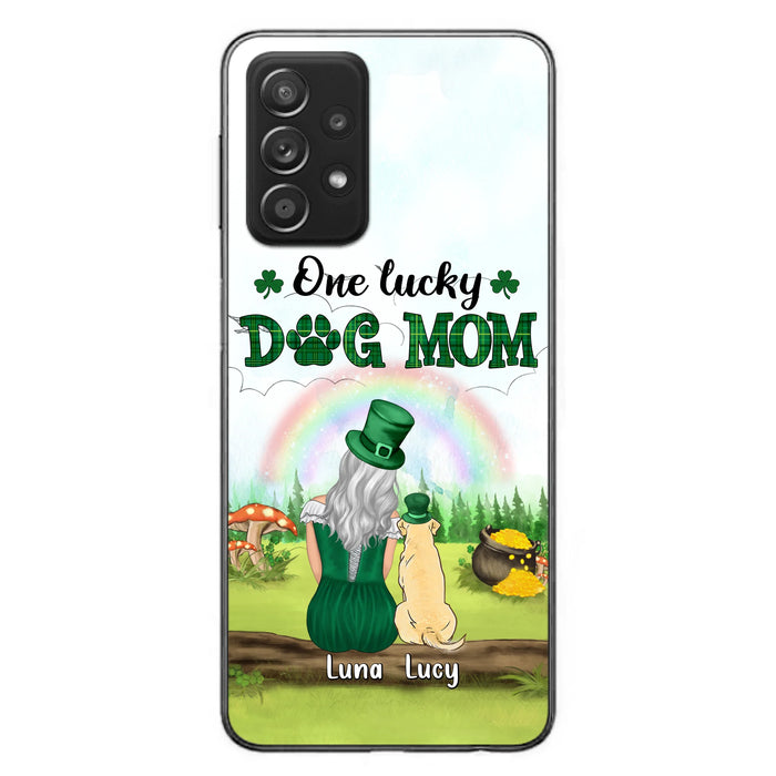 Custom Personalized Dog Mom Phone Case - Upto 4 Dogs - St. Patrick's Day Gift Idea For Dog Lover - Case For iPhone/Samsung