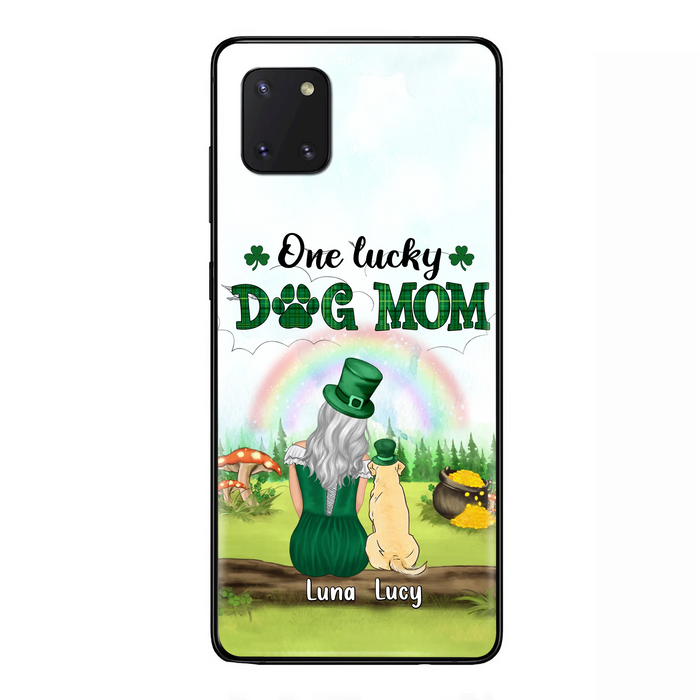 Custom Personalized Dog Mom Phone Case - Upto 4 Dogs - St. Patrick's Day Gift Idea For Dog Lover - Case For iPhone/Samsung