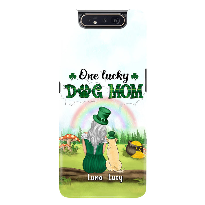 Custom Personalized Dog Mom Phone Case - Upto 4 Dogs - St. Patrick's Day Gift Idea For Dog Lover - Case For iPhone/Samsung