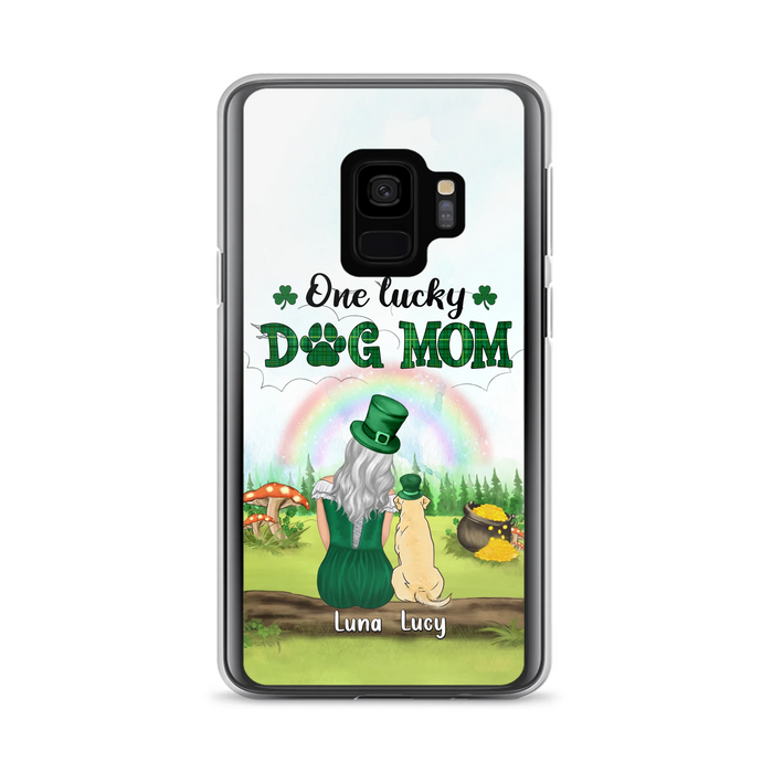 Custom Personalized Dog Mom Phone Case - Upto 4 Dogs - St. Patrick's Day Gift Idea For Dog Lover - Case For iPhone/Samsung