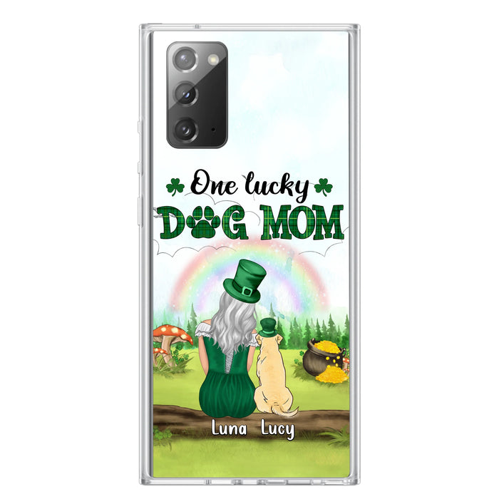 Custom Personalized Dog Mom Phone Case - Upto 4 Dogs - St. Patrick's Day Gift Idea For Dog Lover - Case For iPhone/Samsung