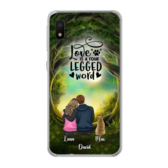 Custom Personalized Couple And Dogs Phone Case - Couple With Upto 5 Dogs - Gift Idea For Couple/Dog Lover - Case For iPhone And Samsung