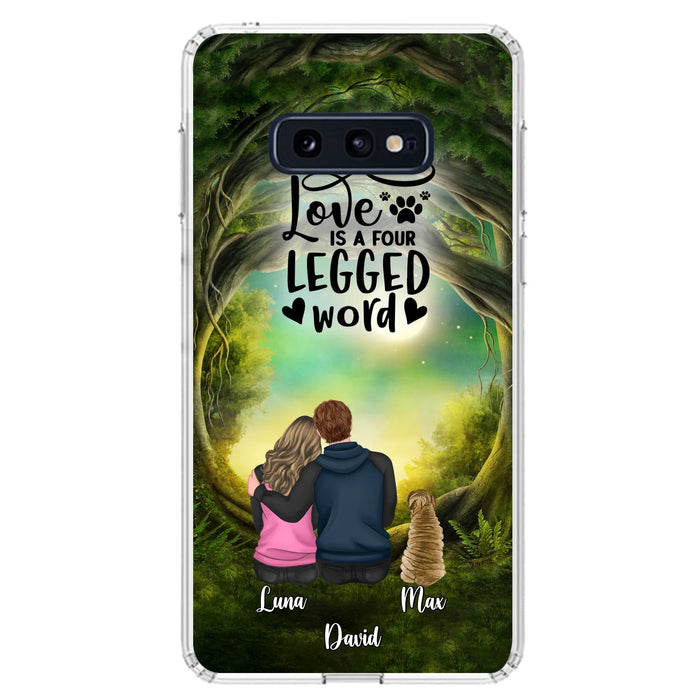 Custom Personalized Couple And Dogs Phone Case - Couple With Upto 5 Dogs - Gift Idea For Couple/Dog Lover - Case For iPhone And Samsung