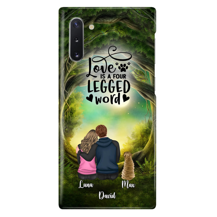 Custom Personalized Couple And Dogs Phone Case - Couple With Upto 5 Dogs - Gift Idea For Couple/Dog Lover - Case For iPhone And Samsung