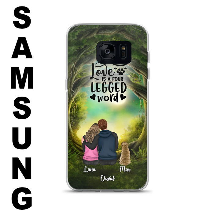 Custom Personalized Couple And Dogs Phone Case - Couple With Upto 5 Dogs - Gift Idea For Couple/Dog Lover - Case For iPhone And Samsung