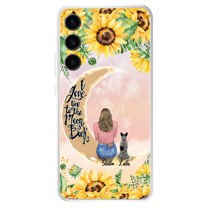 Custom Phone Case For Dog Lovers - Best Gift With Personalized Dogs - I Love You To The Moon and Back
