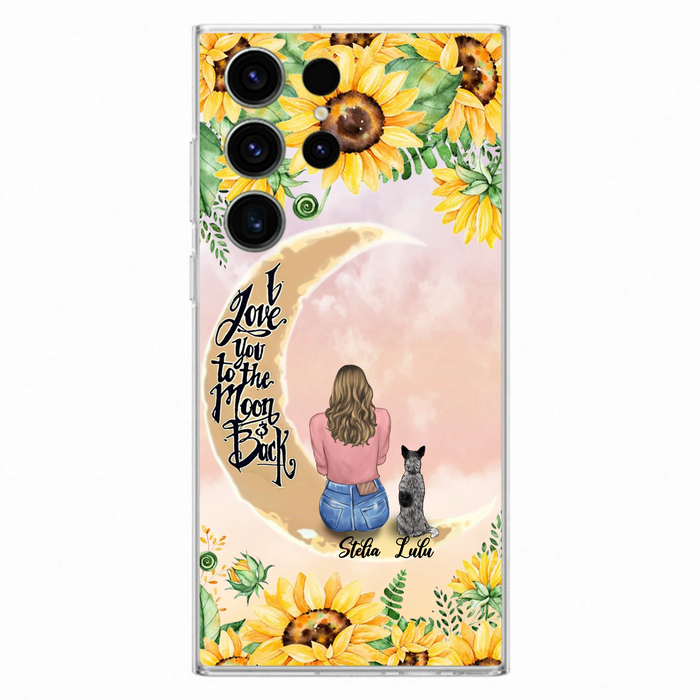 Custom Phone Case For Dog Lovers - Best Gift With Personalized Dogs - I Love You To The Moon and Back