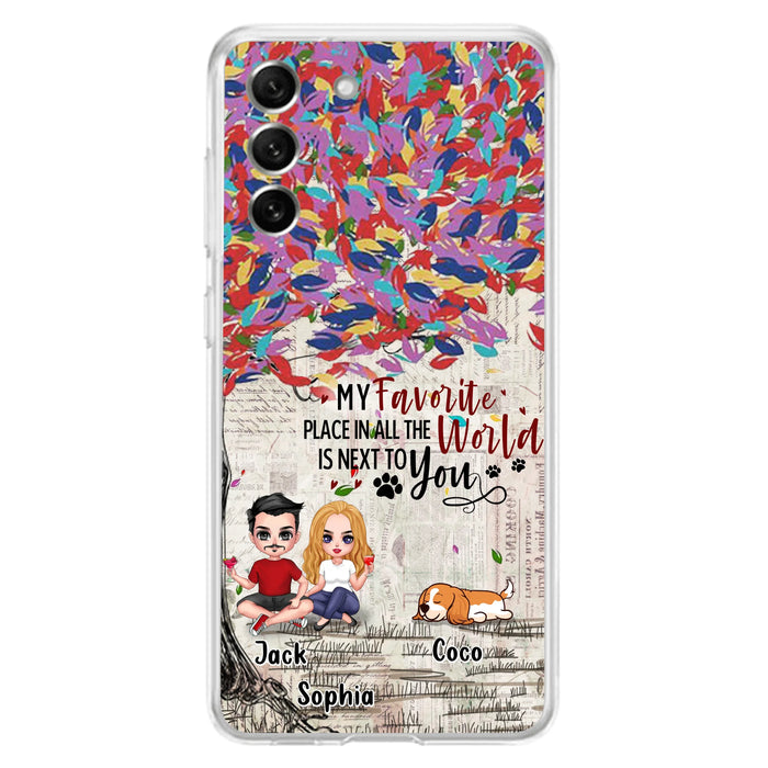 Custom Personalized Couple And Dogs Phone Case - Up to 3 Dogs - Best Gift For Dog Lovers - You And Me & The Dogs - Case For iPhone/Samsung
