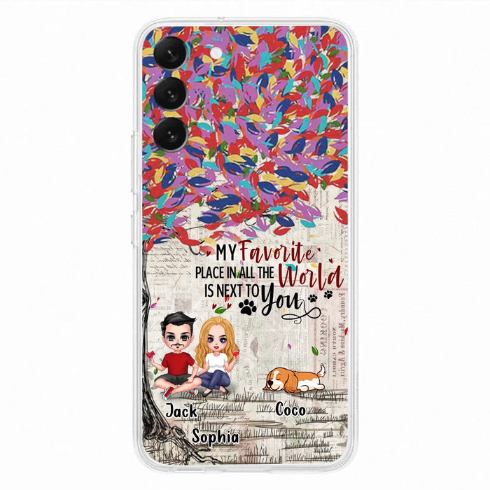 Custom Personalized Couple And Dogs Phone Case - Up to 3 Dogs - Best Gift For Dog Lovers - You And Me & The Dogs - Case For iPhone/Samsung