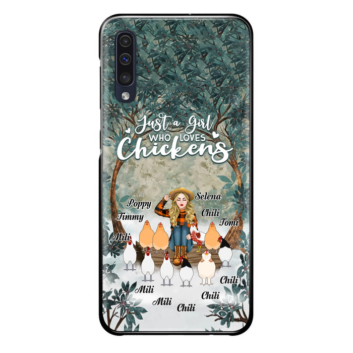 Custom Personalized Just A Girl Who Loves Chickens Phone Case - Girl With Upto 10 Chickens - Case For iPhone And Samsung