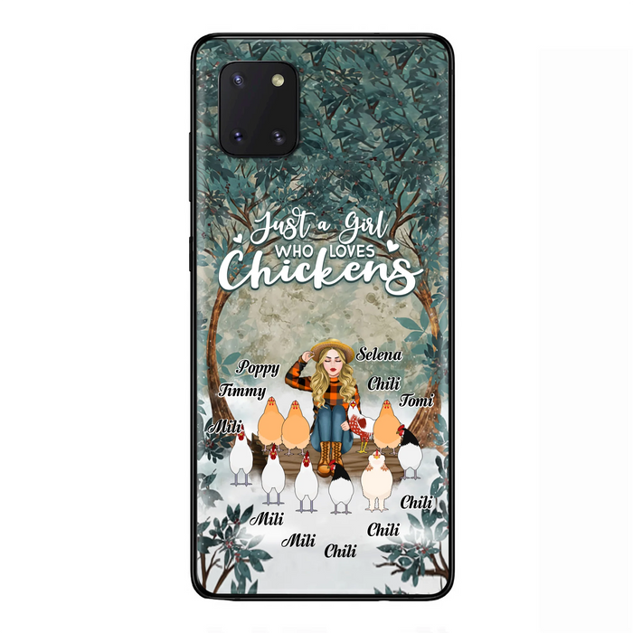 Custom Personalized Just A Girl Who Loves Chickens Phone Case - Girl With Upto 10 Chickens - Case For iPhone And Samsung