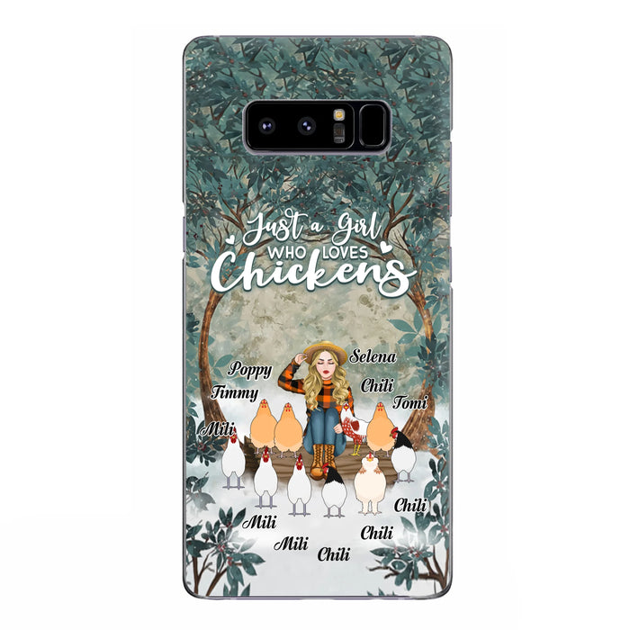 Custom Personalized Just A Girl Who Loves Chickens Phone Case - Girl With Upto 10 Chickens - Case For iPhone And Samsung