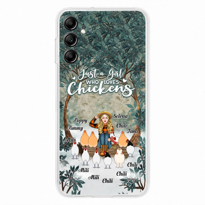 Custom Personalized Just A Girl Who Loves Chickens Phone Case - Girl With Upto 10 Chickens - Case For iPhone And Samsung