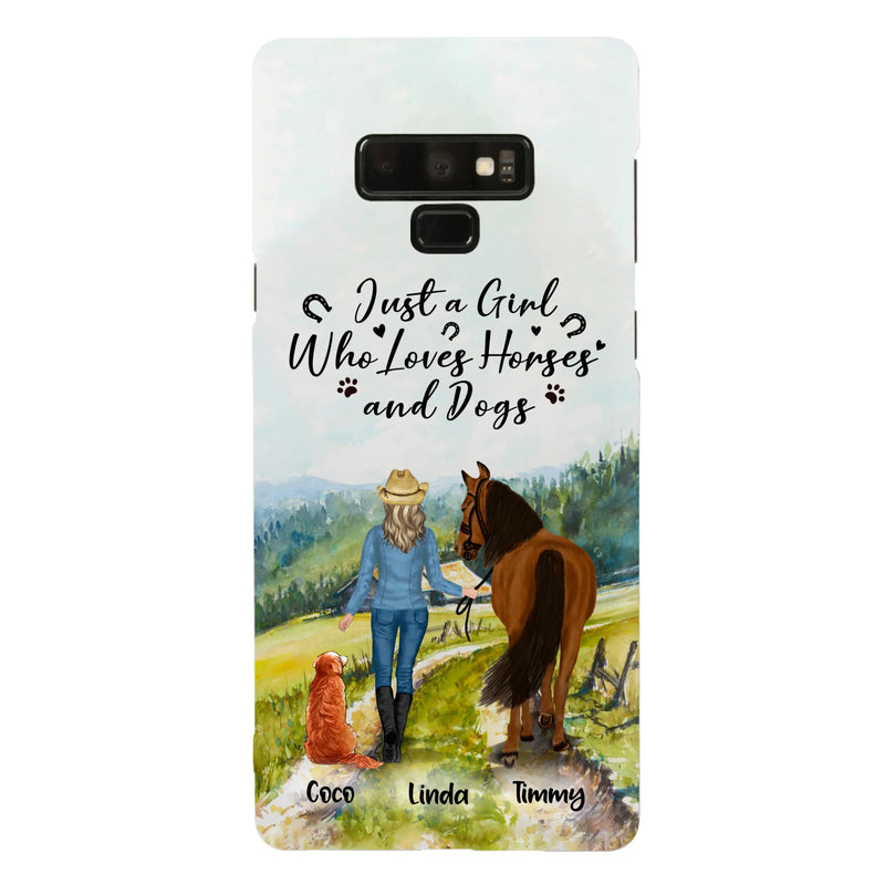 Personalized Horse And Dog Phone Case - Man/Woman/Girl/Boy With Upto 2 Horses And 4 Dogs - Gift For Horse/Dog Lover - Case For iPhone And Samsung