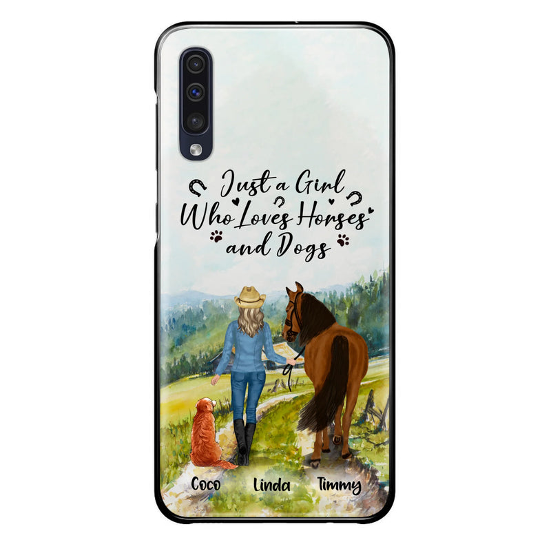 Personalized Horse And Dog Phone Case - Man/Woman/Girl/Boy With Upto 2 Horses And 4 Dogs - Gift For Horse/Dog Lover - Case For iPhone And Samsung
