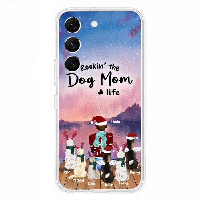 Personalized Christmas Pet Mom/Dad Phone Case - Up to 6 Pets - Rock'in The Dog Mom Life