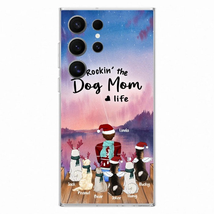 Personalized Christmas Pet Mom/Dad Phone Case - Up to 6 Pets - Rock'in The Dog Mom Life