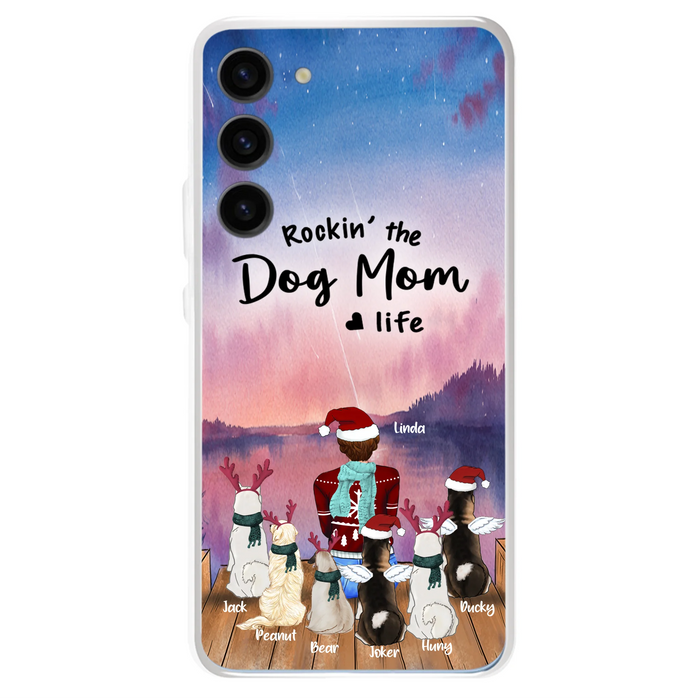 Personalized Christmas Pet Mom/Dad Phone Case - Up to 6 Pets - Rock'in The Dog Mom Life